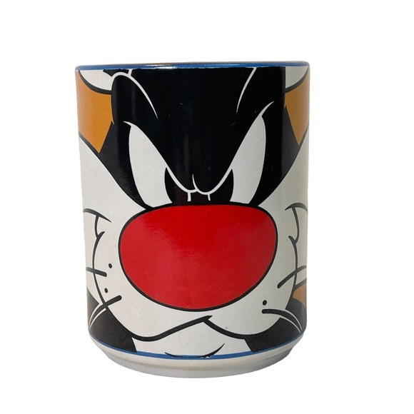 Vintage Looney Tunes Sylvester The Cat Coffee Mug Cup 1998 Warner Brothers - Picture 1 of 9